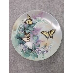 Plate collectable1988 Butterflies LENA RIU ORIGIN BOX WESTER TIGER SWALLOW TAILS